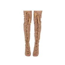 Load image into Gallery viewer, Taupe Suede Lace Up Boots
