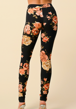 Load image into Gallery viewer, Black Floral Leggings
