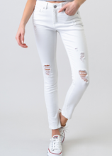 Load image into Gallery viewer, White Mid Rise Skinny Jeans
